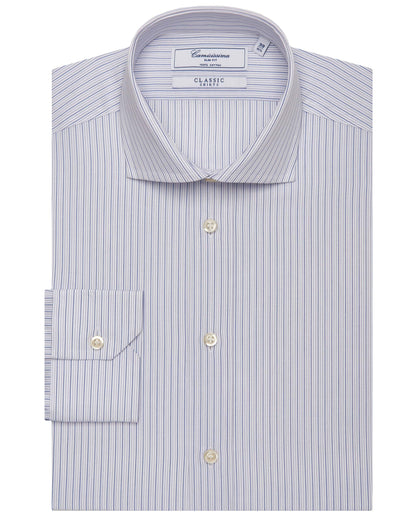 Men’s Slim Fit Striped Shirt 100% Cotton | Classic Full Sleeves