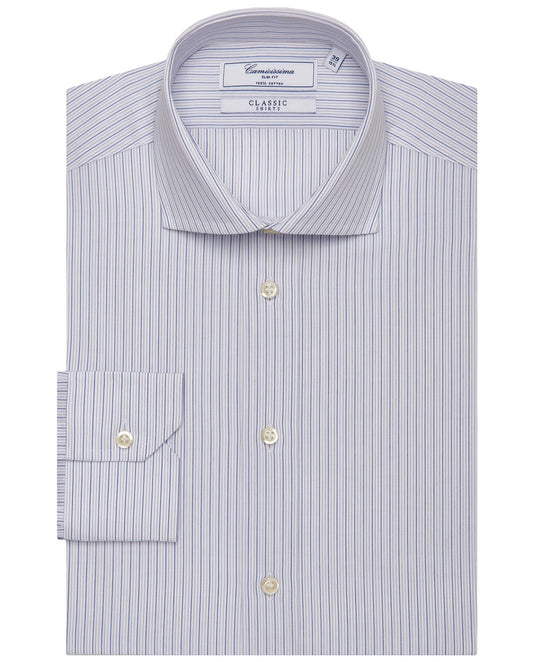 Camicissima Men’s Slim Fit Striped Shirt 100% Cotton | Classic Full Sleeves