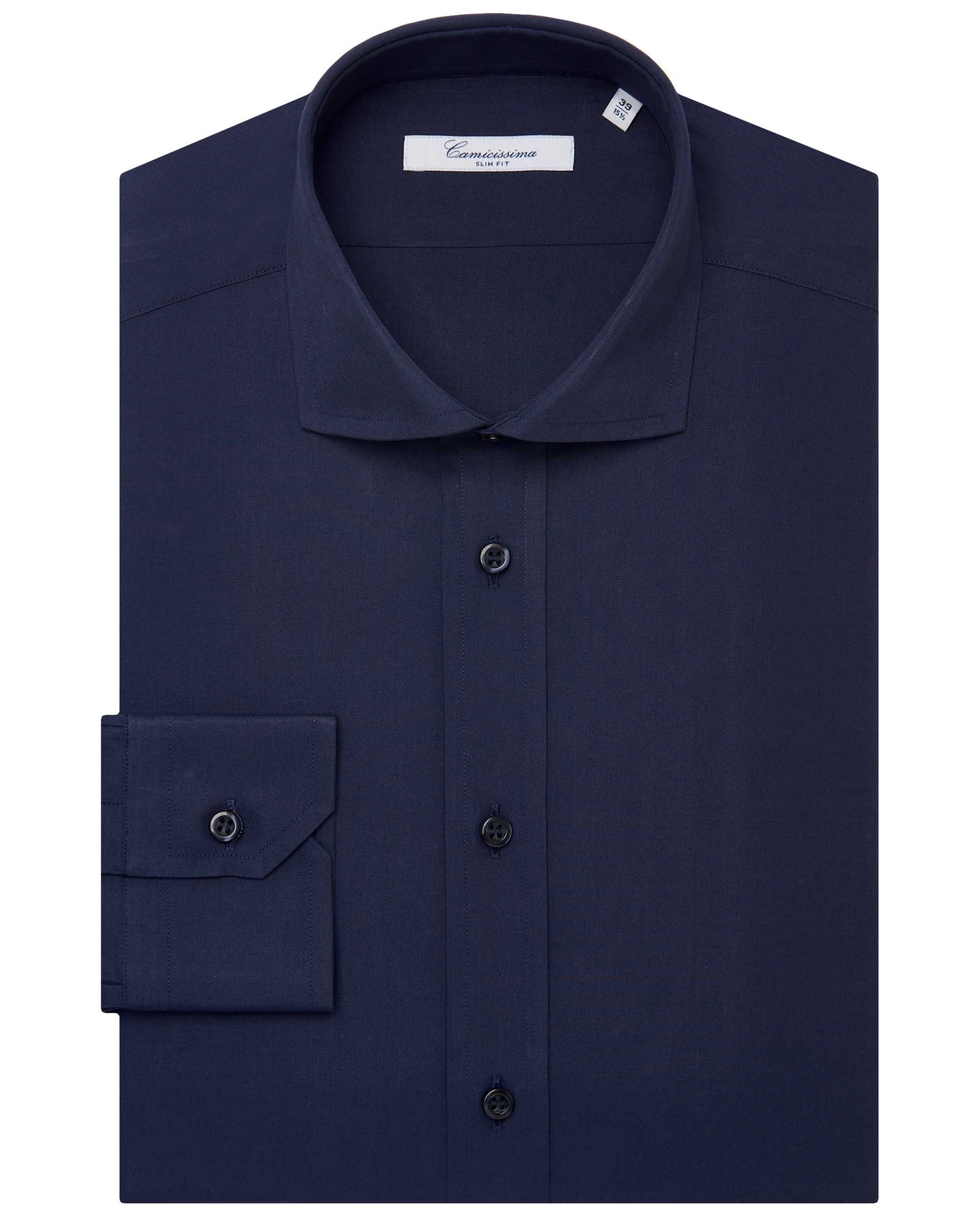 Camicissima Men’s Slim Fit Plain Shirt – Dark Blue | 100% Cotton | Fancy Full Sleeves