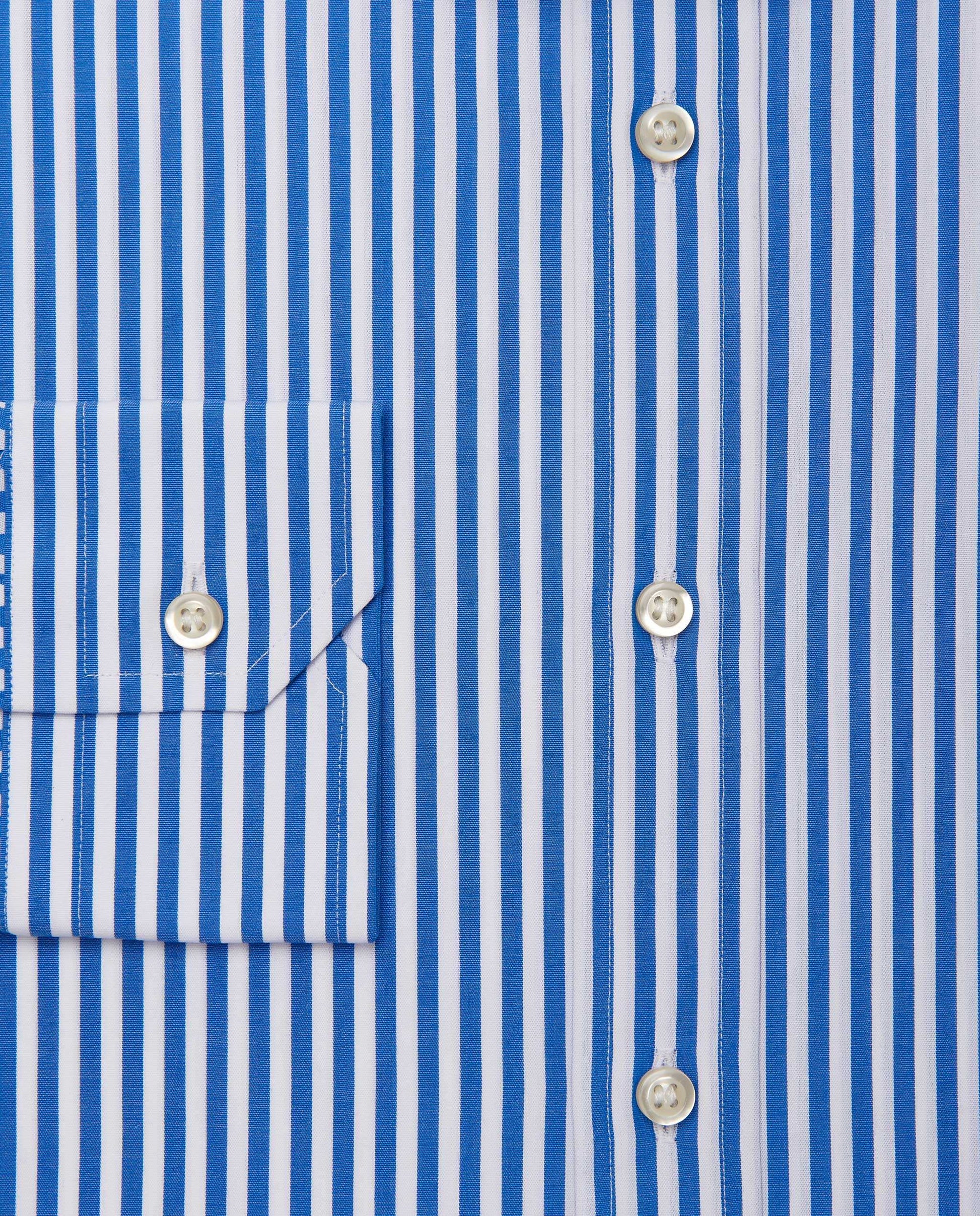 Men’s Slim Fit Striped Shirt – Blue | Fancy Full Sleeves | 100% Cotton