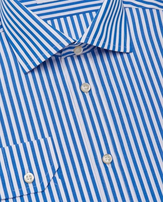 Camicissima Men’s Slim Fit Striped Shirt – Blue | Fancy Full Sleeves | 100% Cotton