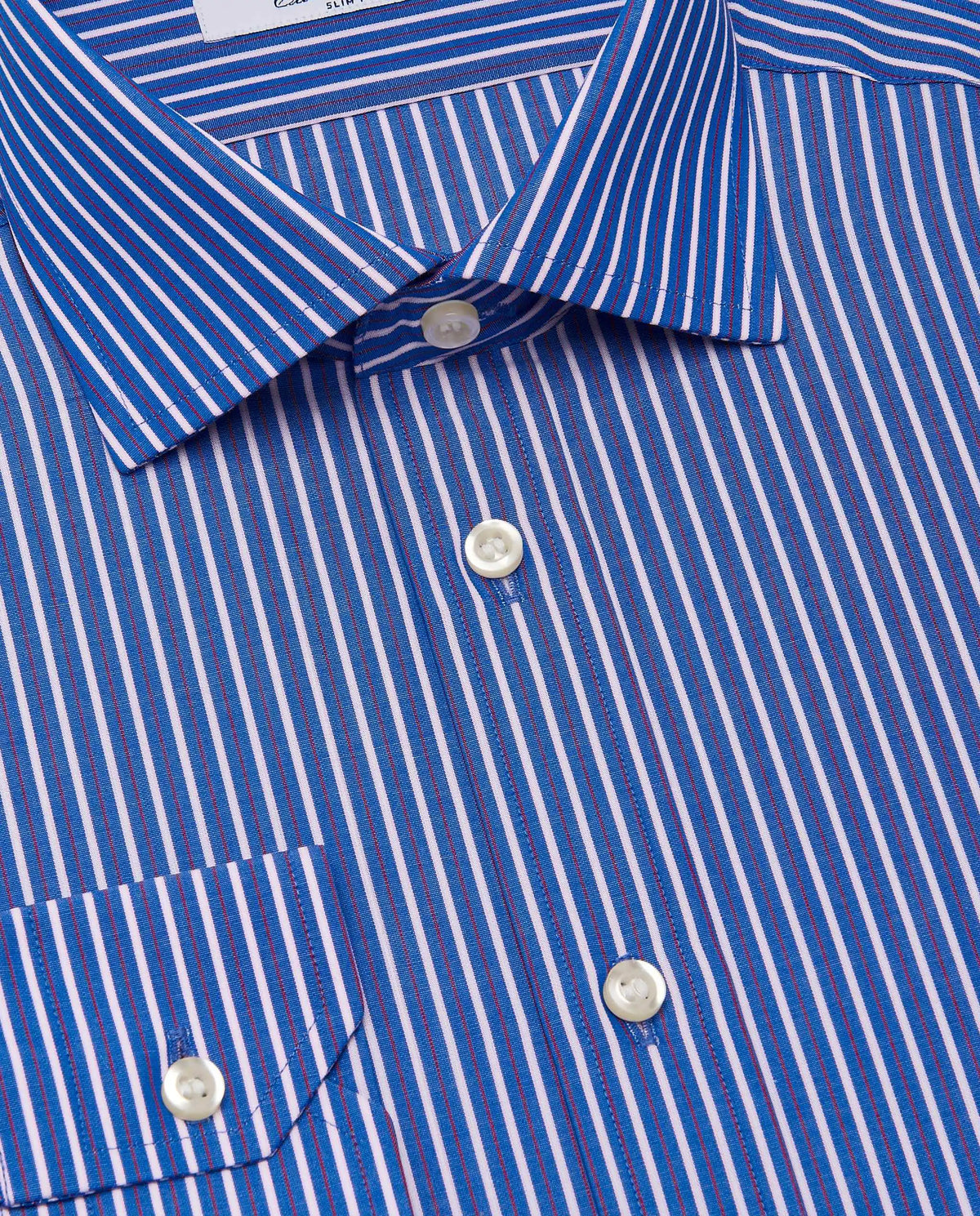 Men’s Slim Fit Striped Shirt – Dark Blue | Fancy Full Sleeves | 100% Cotton