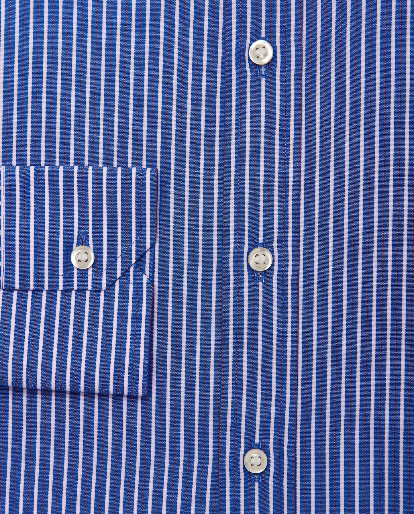 Men’s Slim Fit Striped Shirt – Dark Blue | Fancy Full Sleeves | 100% Cotton