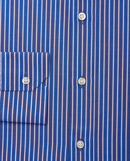 Men’s Slim Fit Striped Shirt – Dark Blue | Fancy Full Sleeves | 100% Cotton