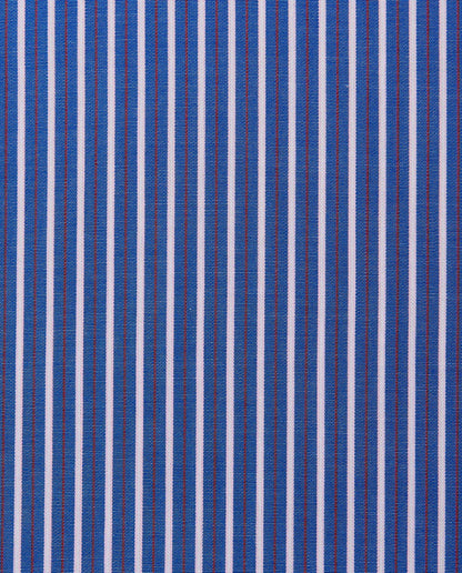 Men’s Slim Fit Striped Shirt – Dark Blue | Fancy Full Sleeves | 100% Cotton