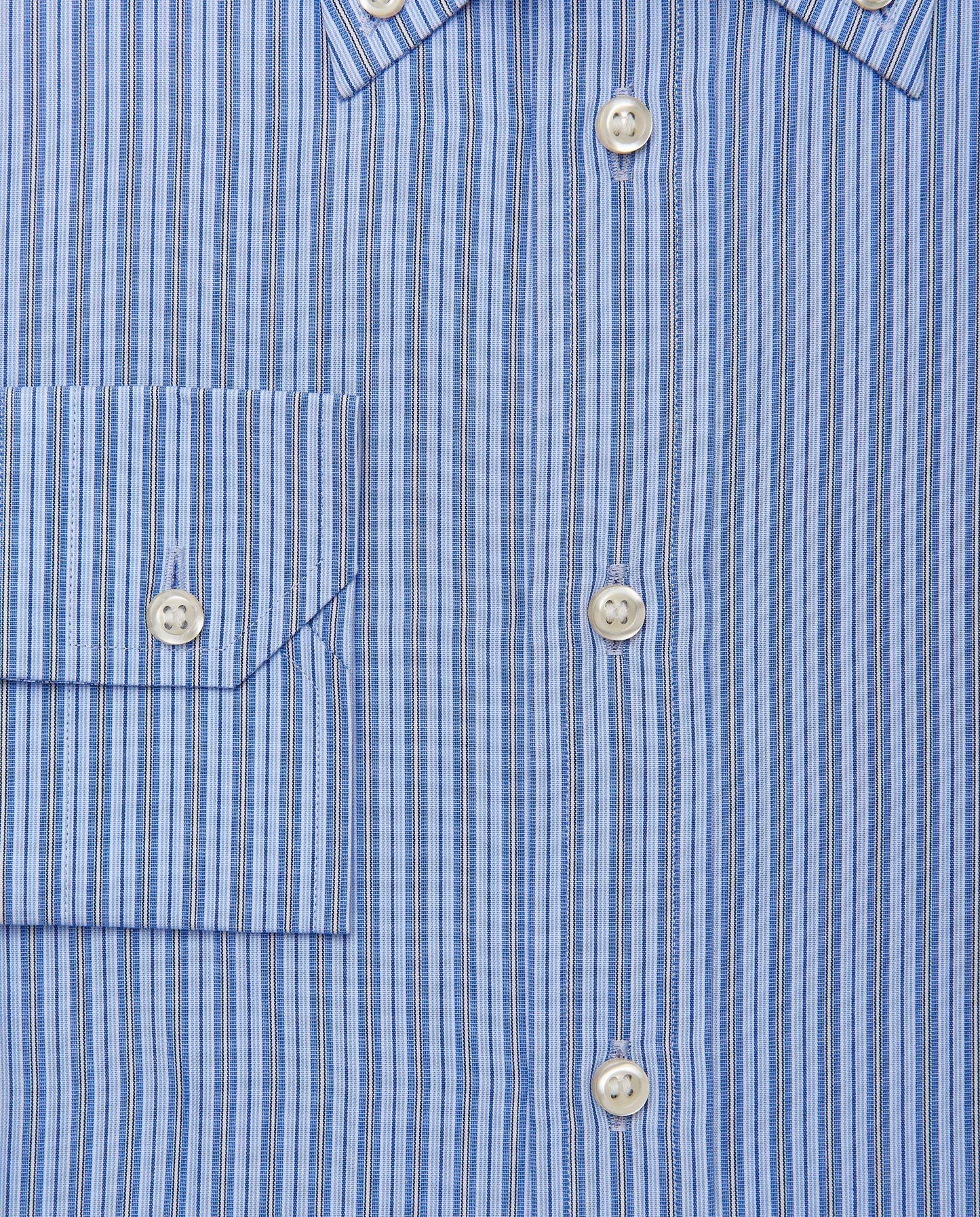 Men’s Slim Fit Button Down Striped Shirt – Blue | Fancy Full Sleeves | 100% Cotton