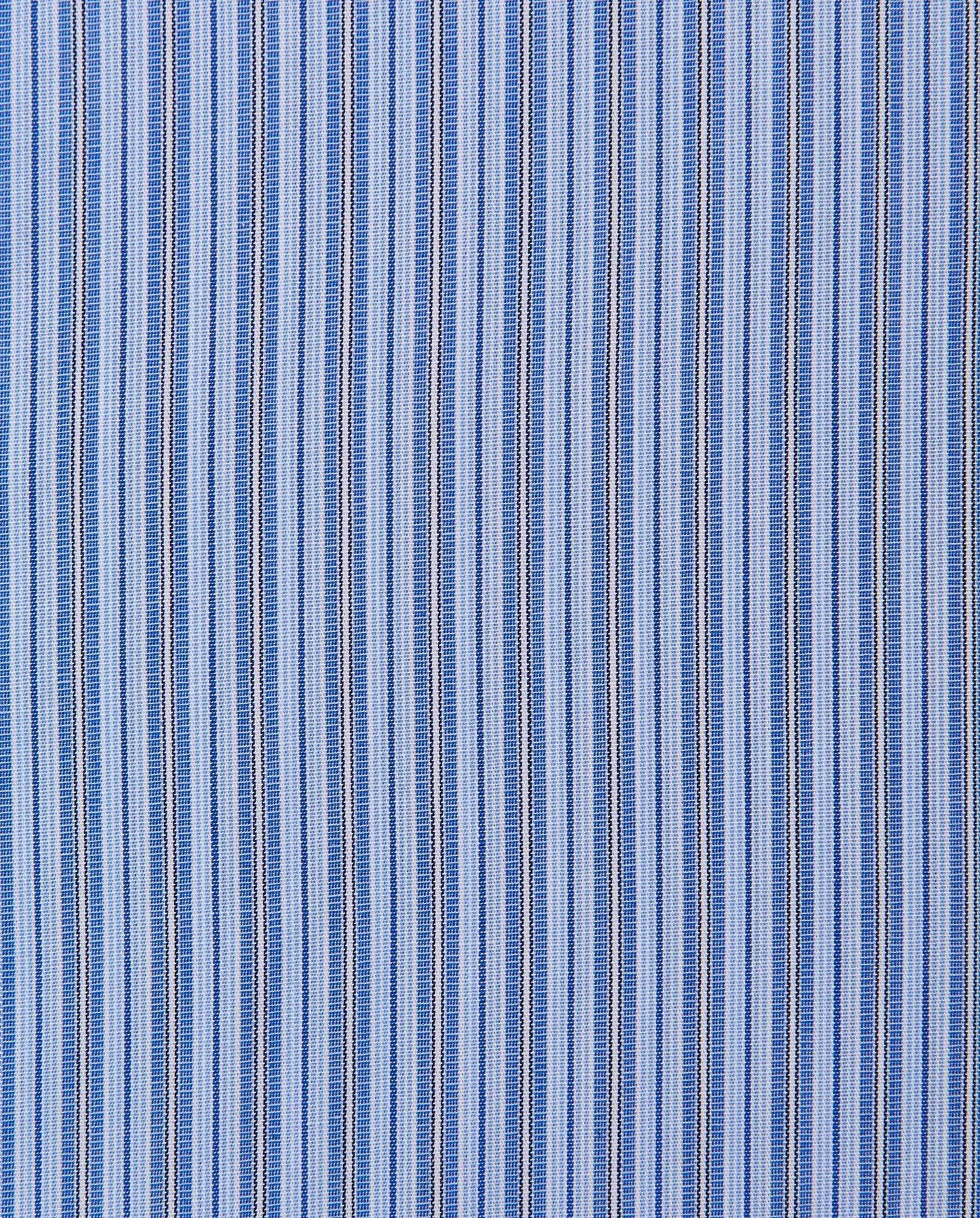 Men’s Slim Fit Button Down Striped Shirt – Blue | Fancy Full Sleeves | 100% Cotton