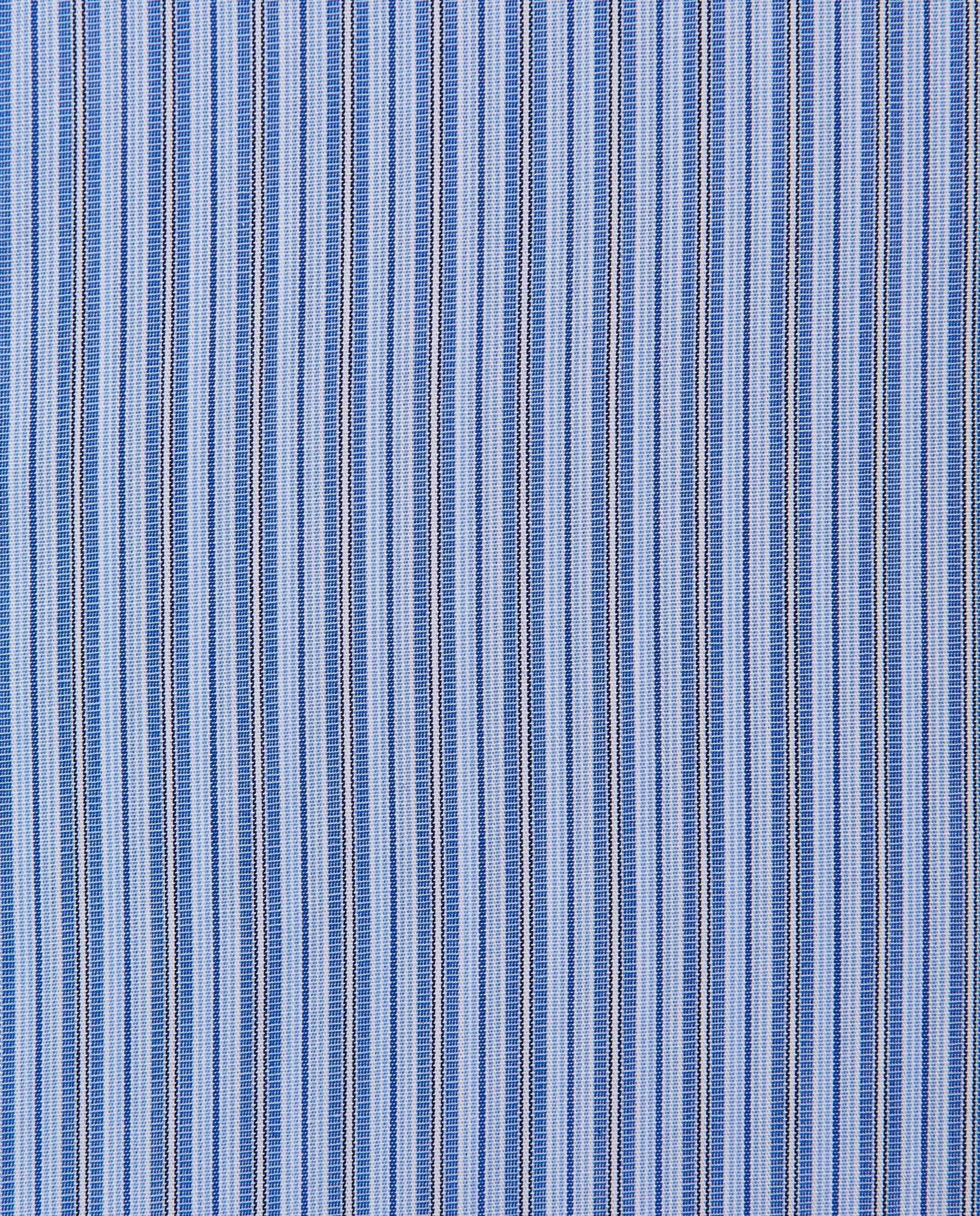 Men’s Slim Fit Button Down Striped Shirt – Blue | Fancy Full Sleeves | 100% Cotton
