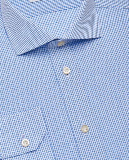 Camicissima Men’s Slim Fit Checked Shirt – Light Blue | 100% Cotton | Classic Full Sleeves