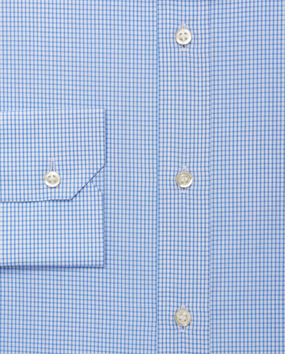 Camicissima Men’s Slim Fit Checked Shirt – Light Blue | 100% Cotton | Classic Full Sleeves