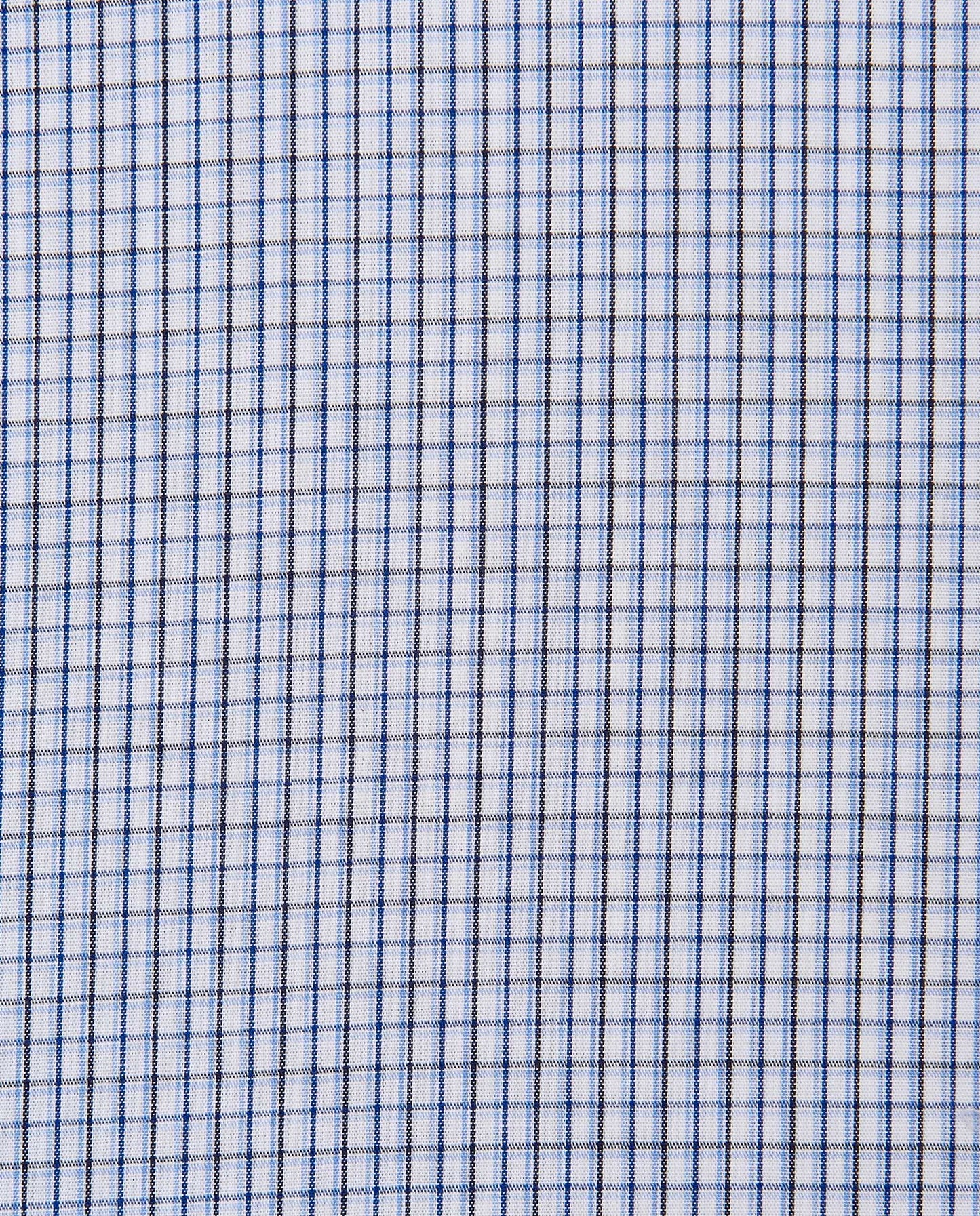 Men’s Slim Fit Checked Shirt – Blue | 100% Cotton | Fancy Full Sleeves