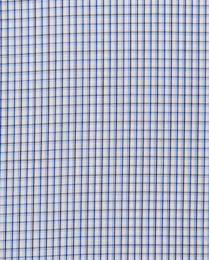 Men’s Slim Fit Checked Shirt – Blue | 100% Cotton | Fancy Full Sleeves