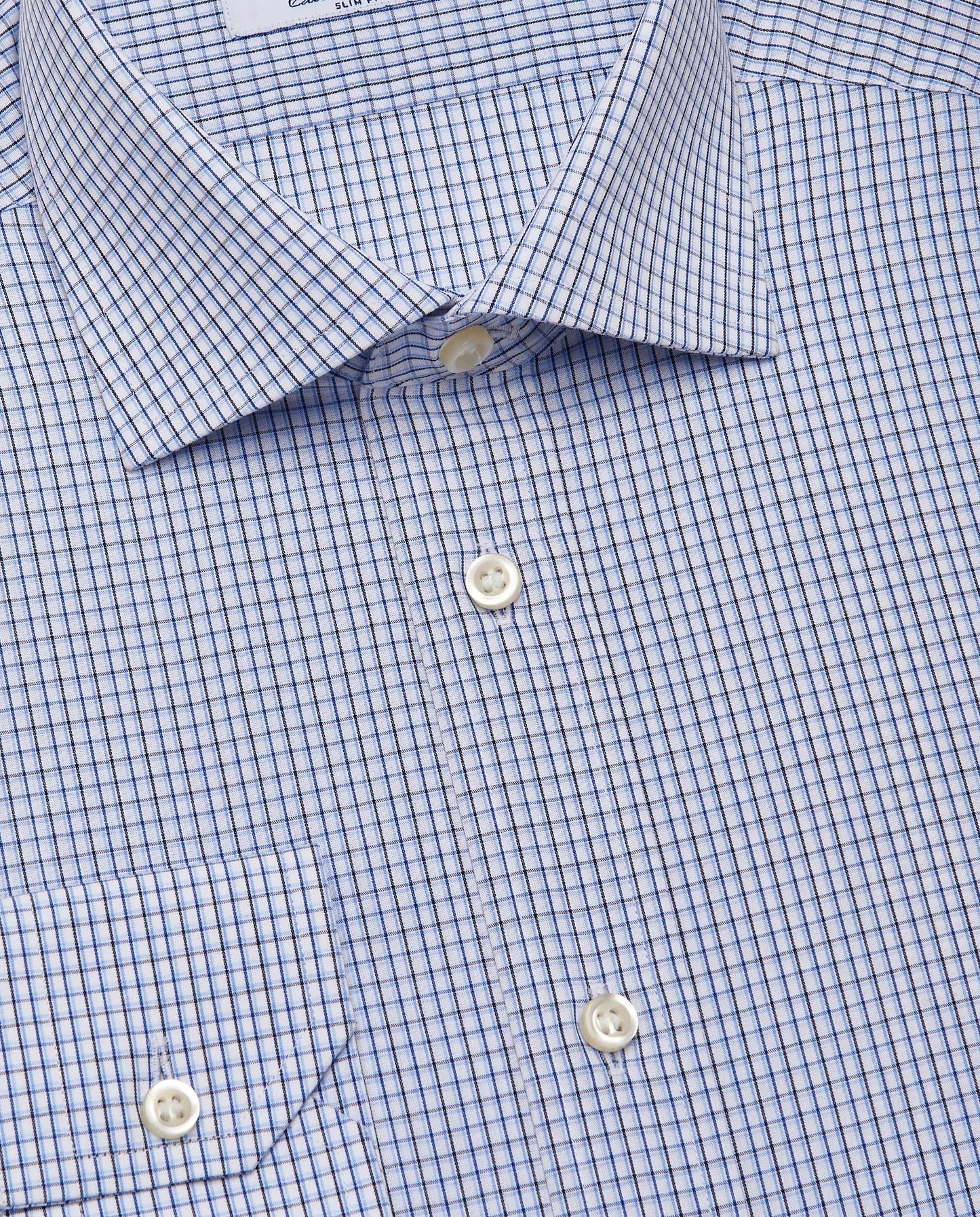 Camicissima Men’s Slim Fit Checked Shirt – Blue | 100% Cotton | Fancy Full Sleeves