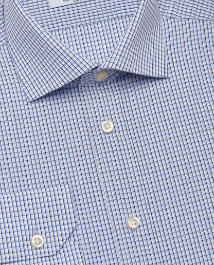 Camicissima Men’s Slim Fit Checked Shirt – Blue | 100% Cotton | Fancy Full Sleeves