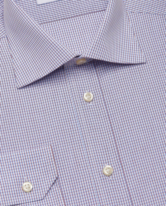 Men’s Slim Fit Checked Shirt – Red | 100% Cotton | Fancy Full Sleeves