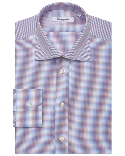 Camicissima Men’s Slim Fit Checked Shirt – Red | 100% Cotton | Fancy Full Sleeves