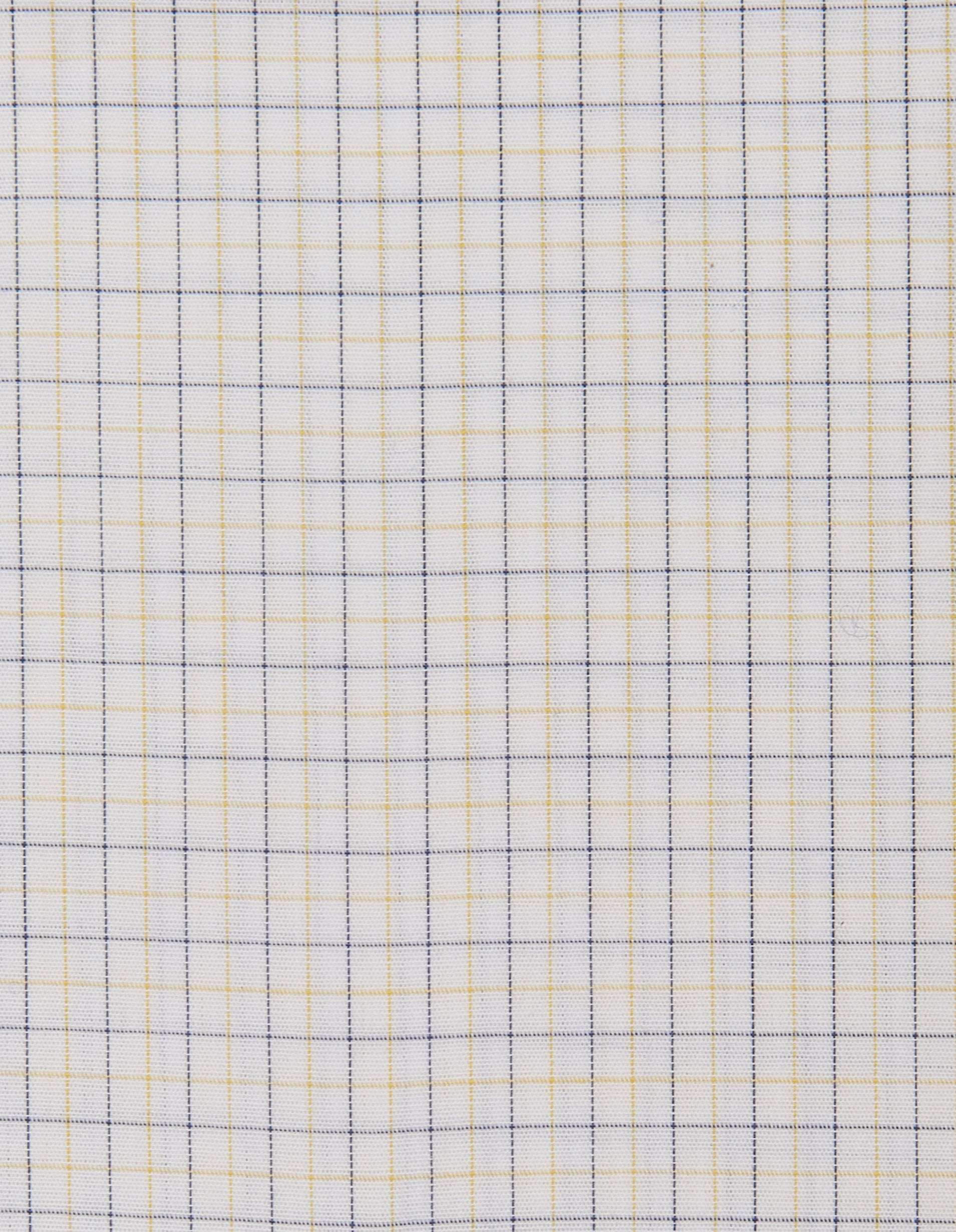 Men’s Slim Fit Checked Shirt – Yellow | 100% Cotton | Fancy Button Down Full Sleeves