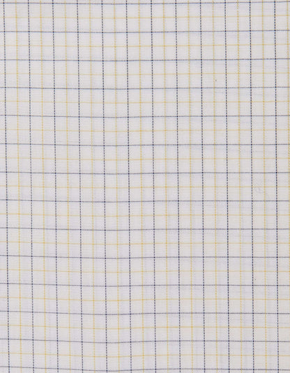 Men’s Slim Fit Checked Shirt – Yellow | 100% Cotton | Fancy Button Down Full Sleeves