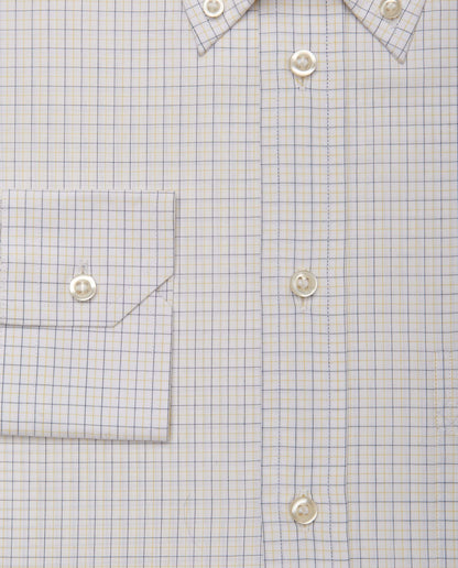 Camicissima Men’s Slim Fit Checked Shirt – Yellow | 100% Cotton | Fancy Button Down Full Sleeves