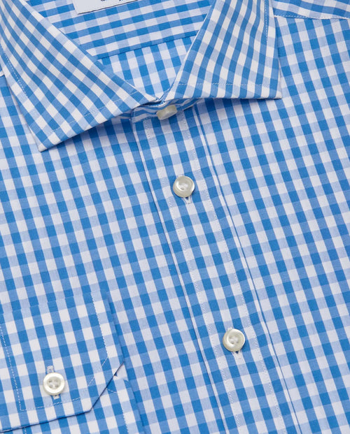 Camicissima Men’s Slim Fit Checked Shirt – Light Blue | 100% Cotton | Classic Full Sleeves