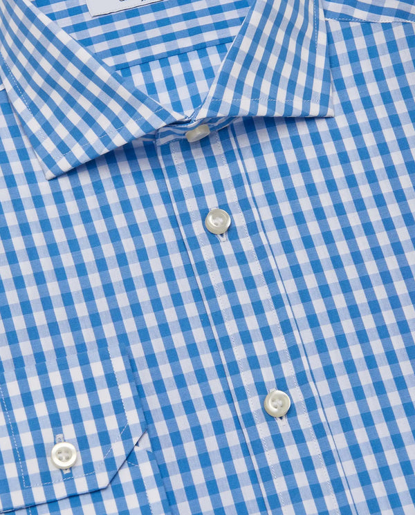 Camicissima Men’s Slim Fit Checked Shirt – Light Blue | 100% Cotton | Classic Full Sleeves
