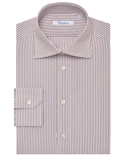 Men’s Slim Fit Striped Shirt – Dark Brown | Fancy Full Sleeves | 100% Cotton