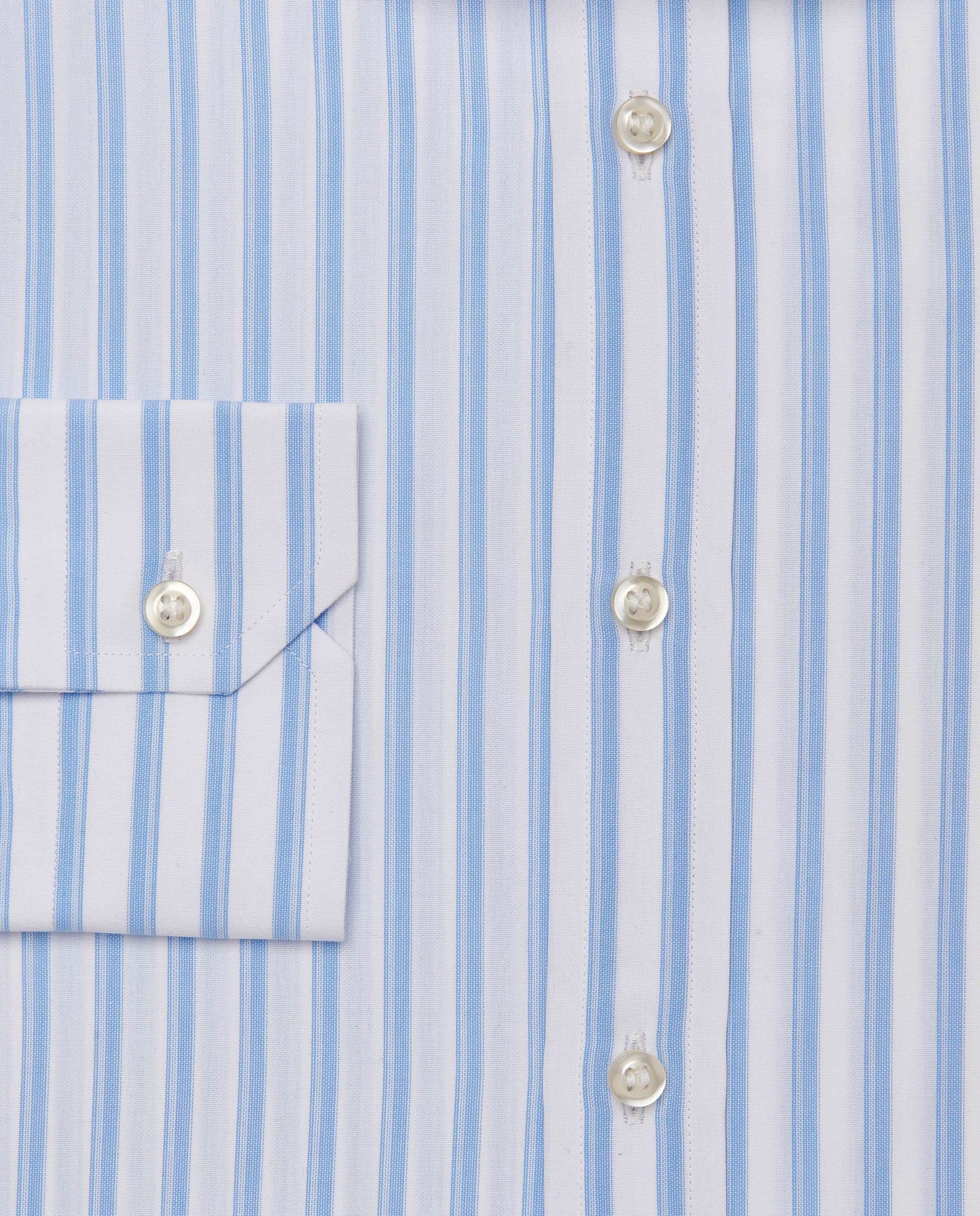 Men’s Slim Fit Striped Shirt – Light Blue | Fancy Full Sleeves | 100% Cotton