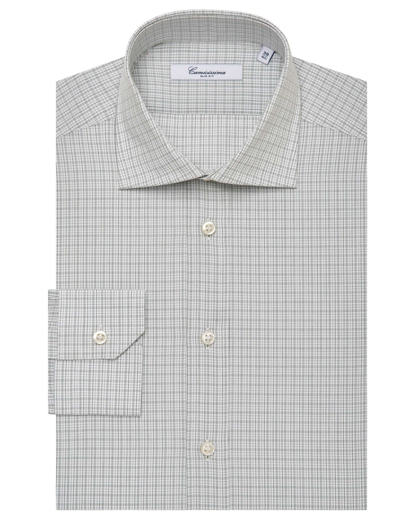 Men’s Slim Fit Checked Shirt – Military Green | 100% Cotton | Fancy Full Sleeves