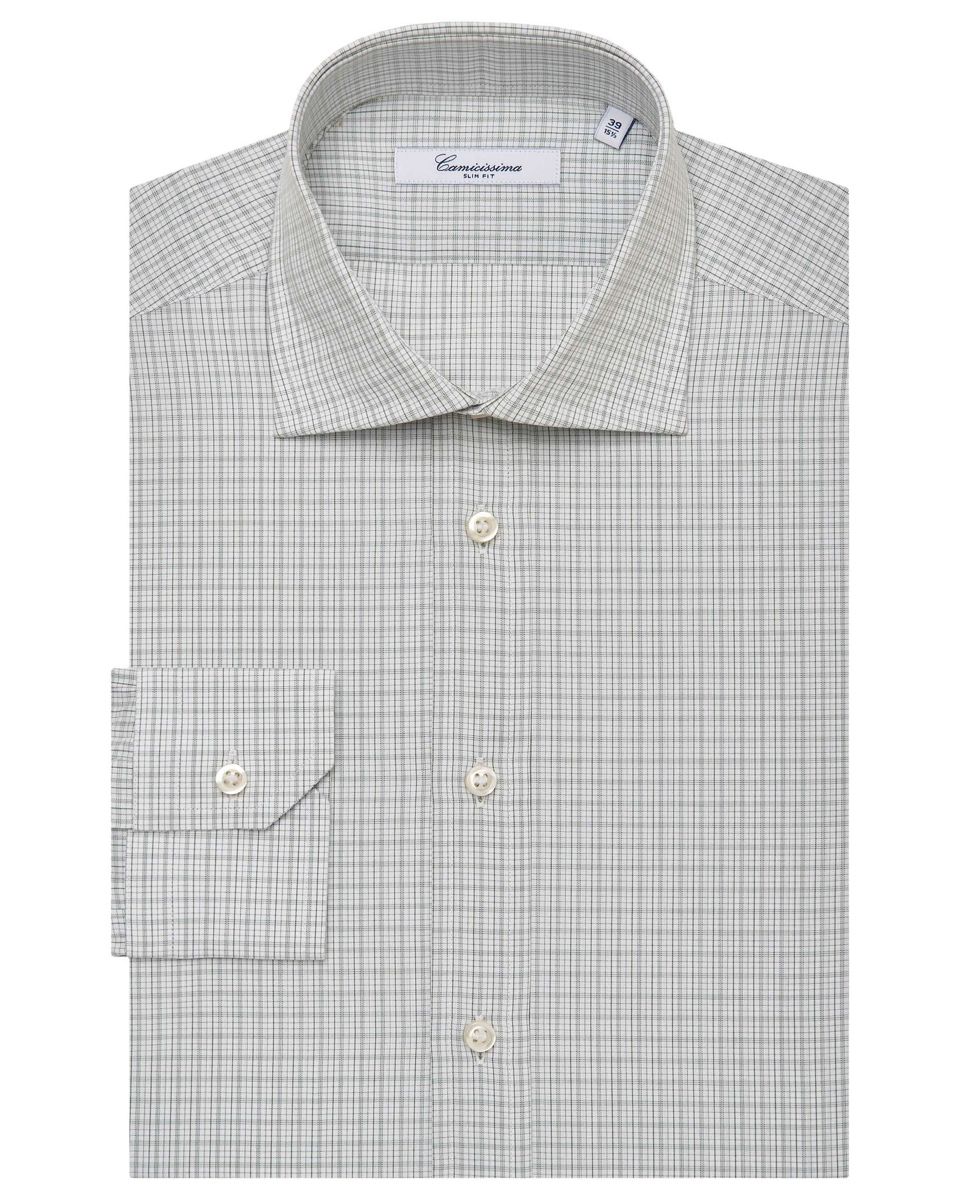 Men’s Slim Fit Checked Shirt – Military Green | 100% Cotton | Fancy Full Sleeves