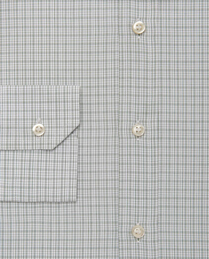 Camicissima Men’s Slim Fit Checked Shirt – Military Green | 100% Cotton | Fancy Full Sleeves