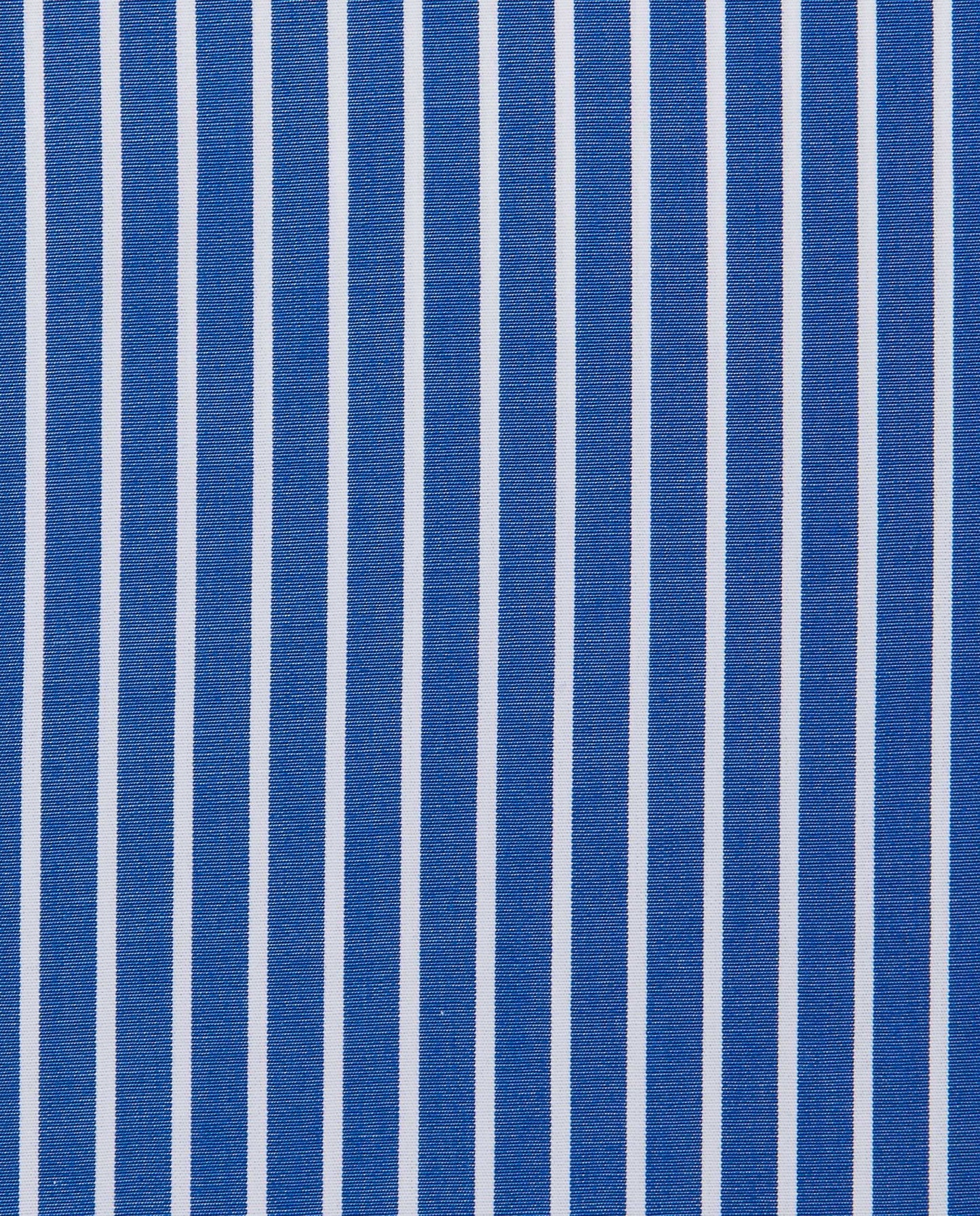 Men’s Slim Fit Striped Shirt – Blue | 100% Cotton | Classic Full Sleeves