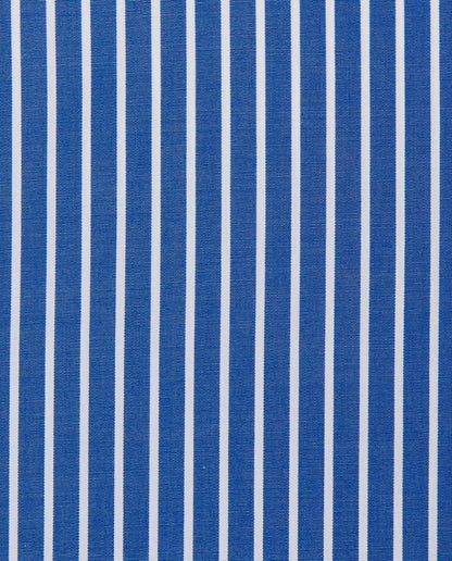 Men’s Slim Fit Striped Shirt – Blue | 100% Cotton | Classic Full Sleeves