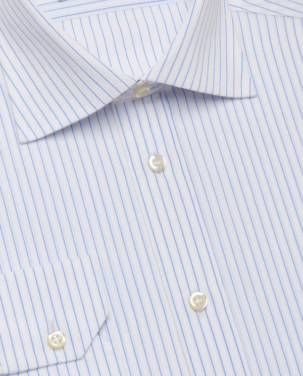Camicissima Men’s Slim Fit Striped Shirt – Light Blue | 100% Cotton | Classic Full Sleeves