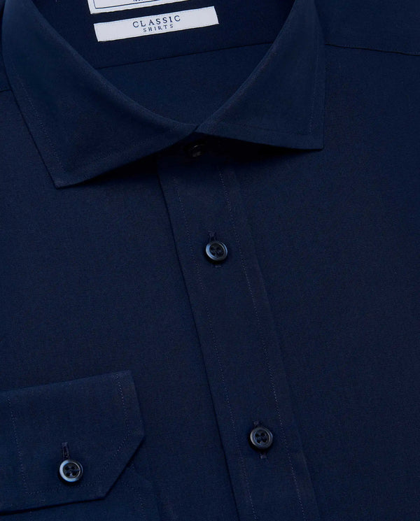 Camicissima Men’s Slim Fit Plain Shirt – Dark Blue | 100% Cotton | Classic Full Sleeves
