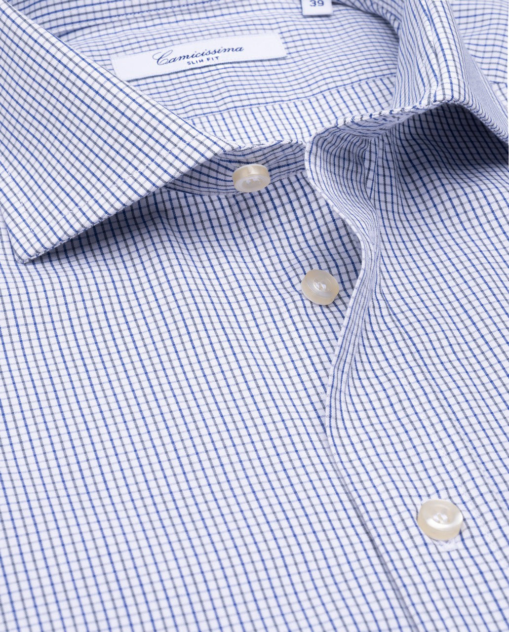 Camicissima Blue Checkered Fancy Cotton Shirt