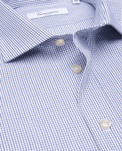 Camicissima Blue Checkered Fancy Cotton Shirt