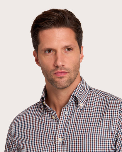 Camicissima Brown-Blue Checkered Twill Shirt
