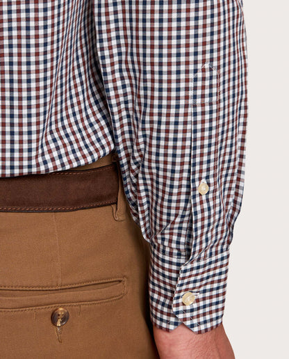 Camicissima Brown-Blue Checkered Twill Shirt