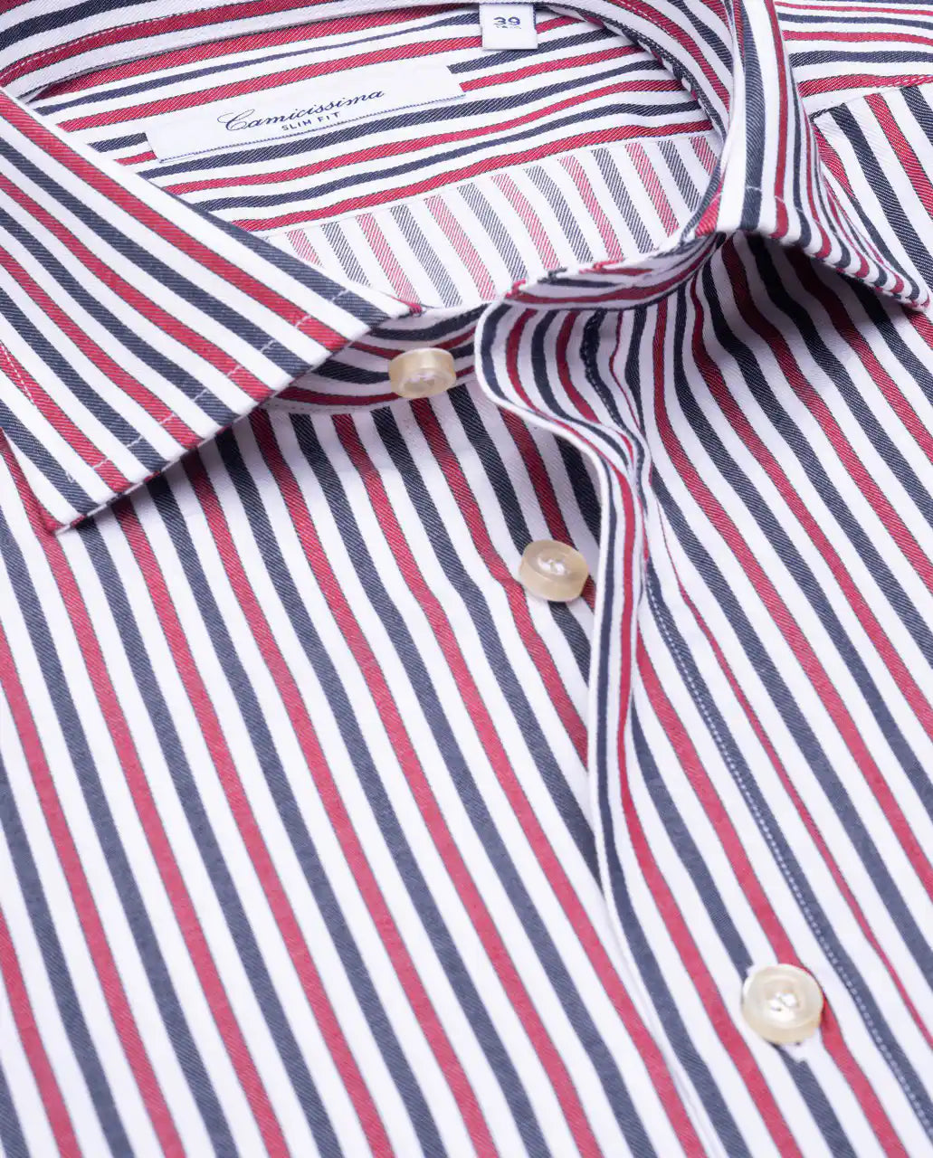 Camicissima Red 'n' Blue Striped Twill Shirt