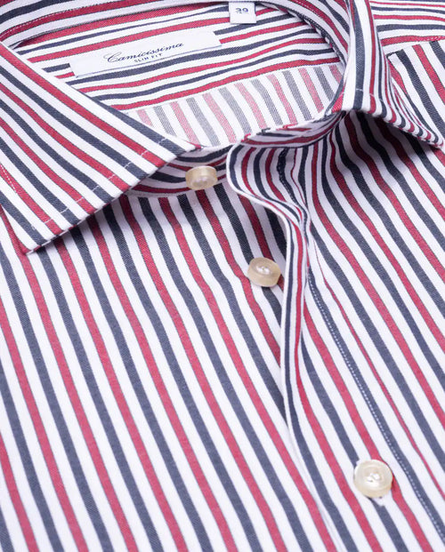 Camicissima Red 'n' Blue Striped Twill Shirt
