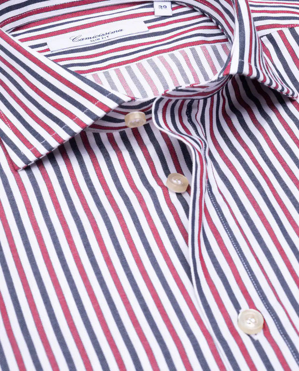Camicissima Red 'n' Blue Striped Twill Shirt