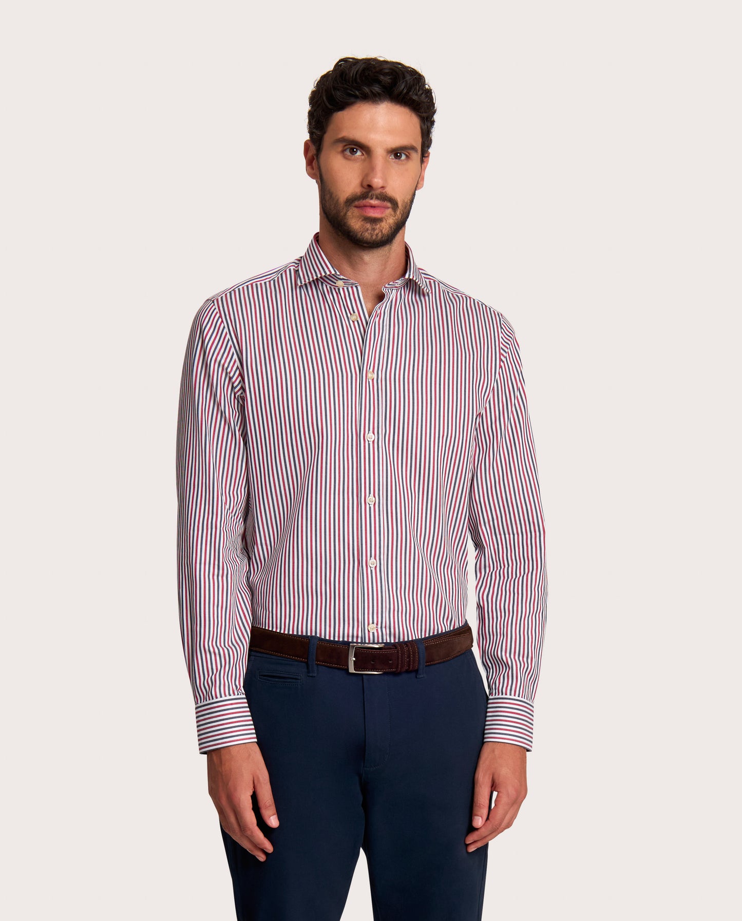 Camicissima Red 'n' Blue Striped Twill Shirt
