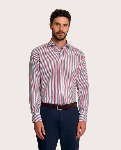 Camicissima Red 'n' Blue Striped Twill Shirt
