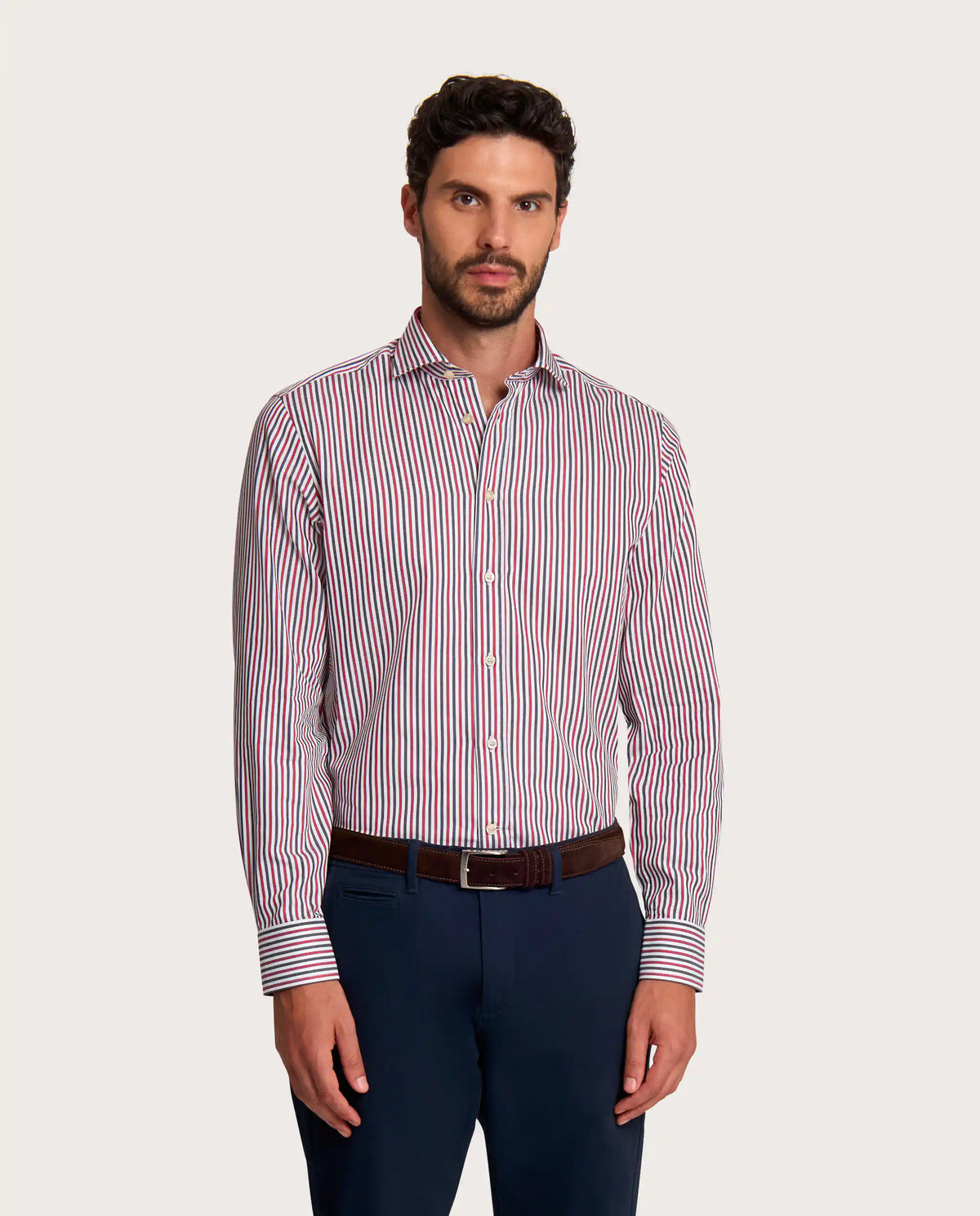 Camicissima Red 'n' Blue Striped Twill Shirt