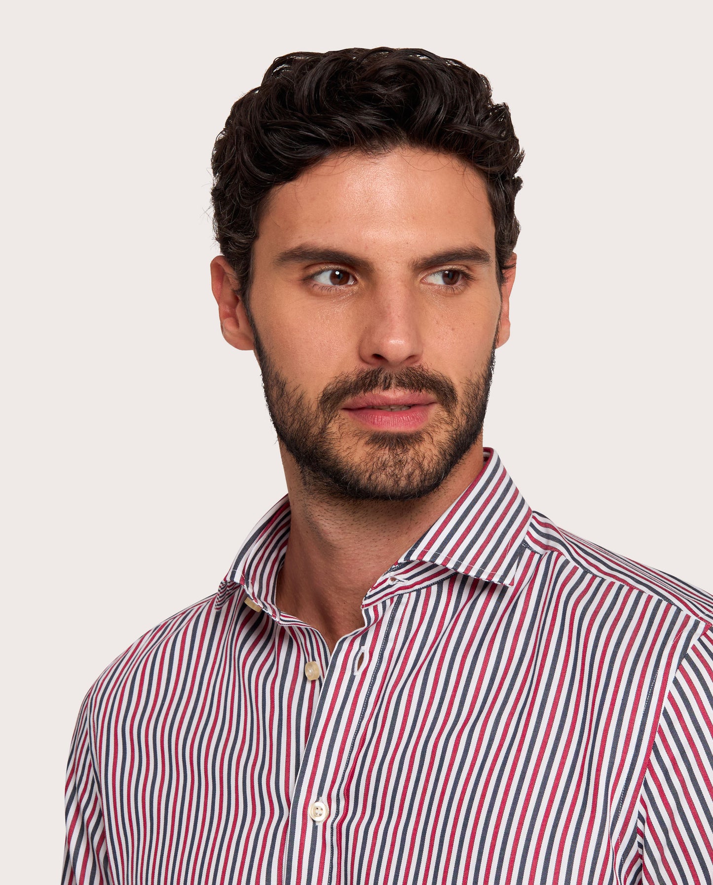 Camicissima Red 'n' Blue Striped Twill Shirt