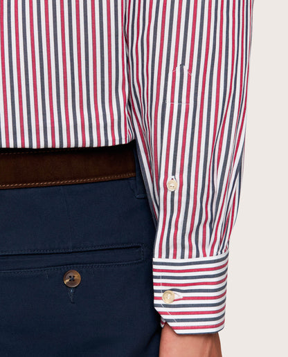Camicissima Red 'n' Blue Striped Twill Shirt