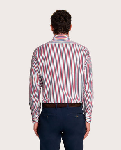 Camicissima Red 'n' Blue Striped Twill Shirt