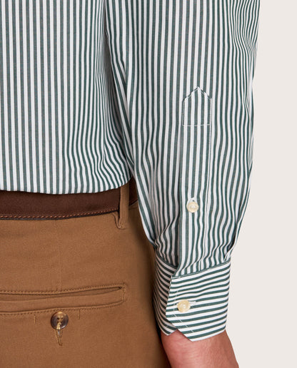 Camicissima Dark Green Striped Poplin Shirt