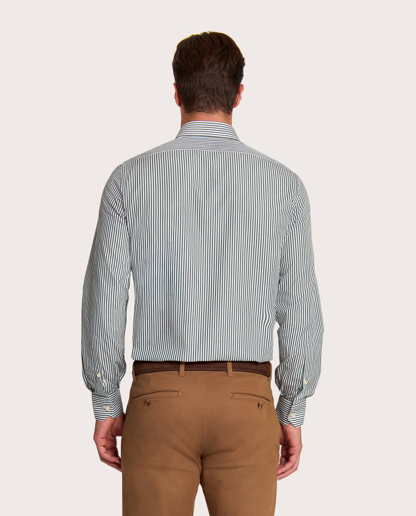 Camicissima Dark Green Striped Poplin Shirt