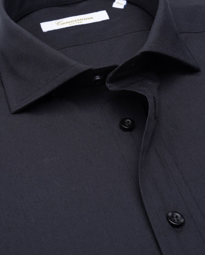 Camicissima Black Plain Poplin Shirt